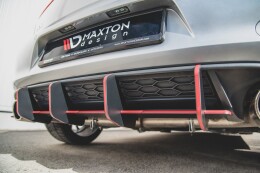 Street Pro Heckschürze Heck Ansatz Diffusor V.2 für VW Golf 7 GTI ROT