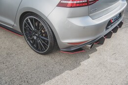 Street Pro Heck Ansatz Flaps Diffusor V.2 L + R passend für VW Golf 7 GTI SCHWARZ