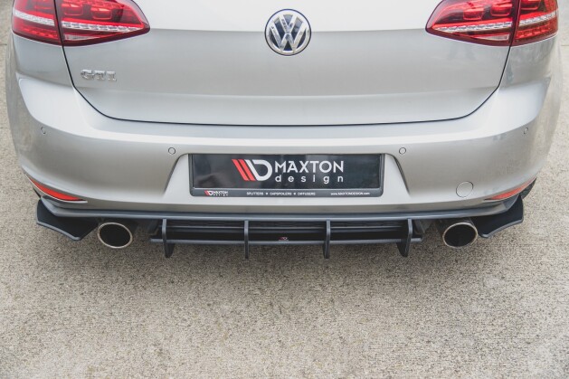 Street Pro Heck Ansatz Flaps Diffusor V.2 L + R für VW Golf 7 GTI ROT