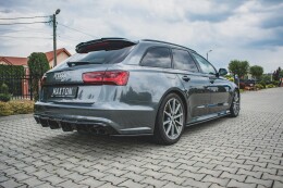 Heck Spoiler Aufsatz Abrisskante für Audi S6 / A6 S-Line C7 Avant schwarz Hochglanz
