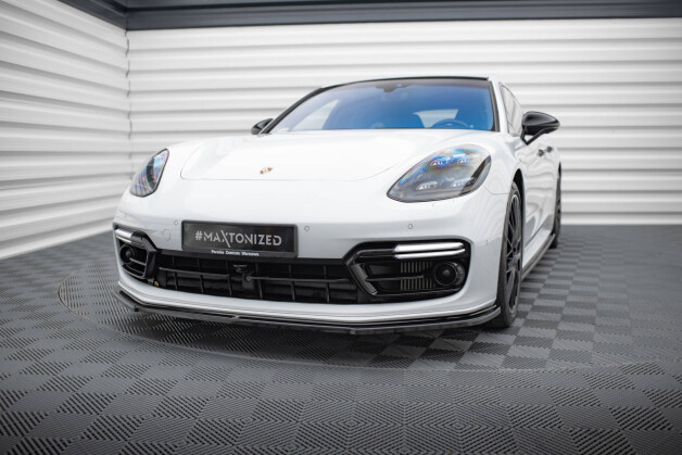 Cup Spoilerlippe Front Ansatz passend für Porsche Panamera GTS 971 schwarz Hochglanz