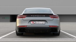 Heck Ansatz Flaps Diffusor für Porsche Panamera Turbo / GTS 971 schwarz Hochglanz