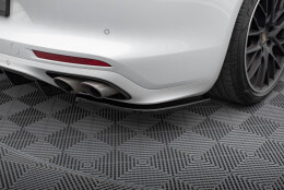 Heck Ansatz Flaps Diffusor passend für Porsche Panamera GTS 971 schwarz Hochglanz