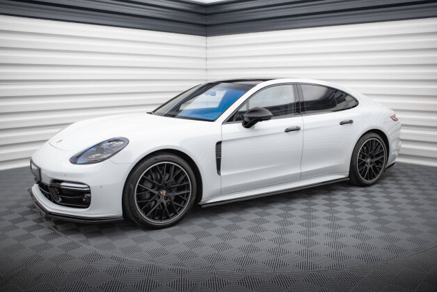 Seitenschweller Ansatz Cup Leisten passend für Porsche Panamera GTS 971 schwarz Hochglanz