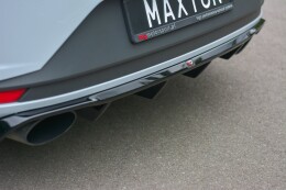Heck Ansatz Diffusor für Seat Leon III Cupra schwarz Hochglanz