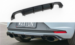 Heck Ansatz Diffusor passend für Seat Leon III Cupra schwarz Hochglanz