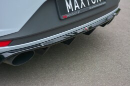Heck Ansatz Diffusor passend für Seat Leon III Cupra schwarz Hochglanz