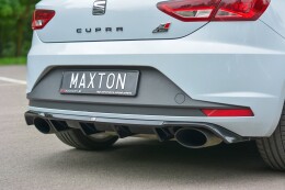 Heck Ansatz Diffusor passend für Seat Leon III Cupra schwarz Hochglanz