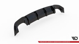 Heck Ansatz Diffusor passend für Seat Leon III Cupra schwarz Hochglanz