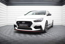 Street Pro Cup Spoilerlippe Front Ansatz passend für Hyundai I30 N Mk3 Hatchback / Fastback SCHWARZ
