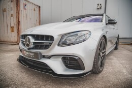 Cup Spoilerlippe Front Ansatz V.1 für Mercedes E63 AMG Kombi/Limo S213/W213 schwarz Hochglanz