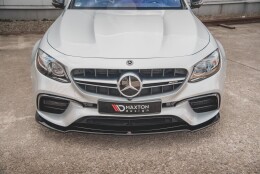 Cup Spoilerlippe Front Ansatz V.1 passend für Mercedes-Benz E63 AMG Kombi/Limousine S213/W213 schwarz Hochglanz