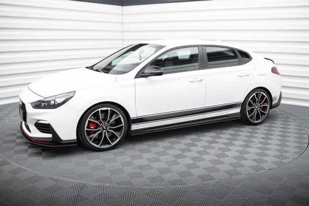 Street Pro Seitenschweller Ansatz Cup Leisten passend für Hyundai I30 N Mk3 Hatchback / Fastback SCHWARZ