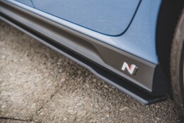 Street Pro Seitenschweller Ansatz Cup Leisten für Hyundai I30 N Mk3 Hatchback / Fastback SCHWARZ