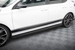 Street Pro Seitenschweller Ansatz Cup Leisten passend für Hyundai I30 N Mk3 Hatchback / Fastback SCHWARZ