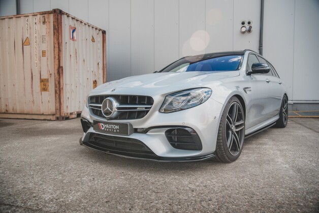 Cup Spoilerlippe Front Ansatz V.2 passend für Mercedes-Benz E63 AMG Kombi/Limousine S213/W213 schwarz Hochglanz