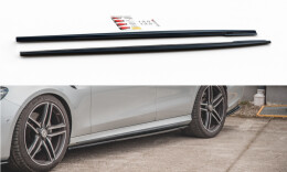 Seitenschweller Ansatz Cup Leisten passend für Mercedes-Benz E63 AMG Kombi/Limousine S213/W213 schwarz Hochglanz