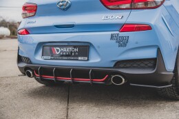 Street Pro Heckschürze Heck Ansatz Diffusor V.1 passend für Hyundai I30 N Mk3 Hatchback SCHWARZ