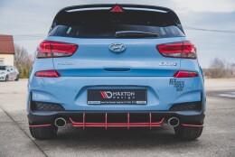 Street Pro Heckschürze Heck Ansatz Diffusor V.1 passend für Hyundai I30 N Mk3 Hatchback SCHWARZ