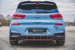 Street Pro Heckschürze Heck Ansatz Diffusor V.1 passend für Hyundai I30 N Mk3 Hatchback SCHWARZ