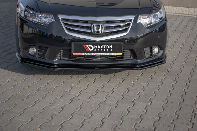 Cup Spoilerlippe Front Ansatz für Honda Accord VIII (CU Series) Facelift schwarz Hochglanz