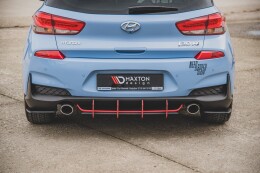 Street Pro Heckschürze Heck Ansatz Diffusor V.2 für Hyundai I30 N Mk3 Hatchback SCHWARZ