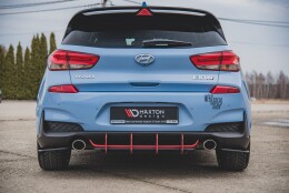 Street Pro Heckschürze Heck Ansatz Diffusor V.2 passend für Hyundai I30 N Mk3 Hatchback SCHWARZ