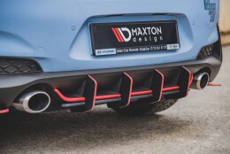 Street Pro Heckschürze Heck Ansatz Diffusor V.2 passend für Hyundai I30 N Mk3 Hatchback SCHWARZ