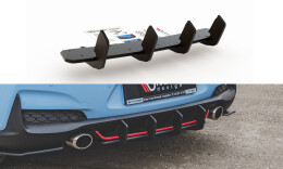 Street Pro Heckschürze Heck Ansatz Diffusor V.2 passend für Hyundai I30 N Mk3 Hatchback SCHWARZ