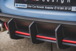 Street Pro Heckschürze Heck Ansatz Diffusor V.2 passend für Hyundai I30 N Mk3 Hatchback SCHWARZ