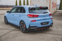 Street Pro Heckschürze Heck Ansatz Diffusor V.2 passend für Hyundai I30 N Mk3 Hatchback SCHWARZ
