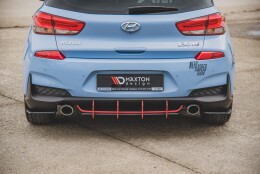 Street Pro Heckschürze Heck Ansatz Diffusor V.2 passend für Hyundai I30 N Mk3 Hatchback SCHWARZ