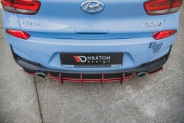 Street Pro Heckschürze Heck Ansatz Diffusor V.2 passend für Hyundai I30 N Mk3 Hatchback SCHWARZ