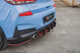 Street Pro Heckschürze Heck Ansatz Diffusor V.2 passend für Hyundai I30 N Mk3 Hatchback SCHWARZ