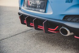 Street Pro Heckschürze Heck Ansatz Diffusor V.2 passend für Hyundai I30 N Mk3 Hatchback SCHWARZ