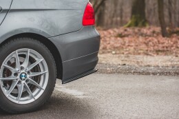Heck Ansatz Flaps Diffusor passend für BMW 3er E91 Facelift Carbon Look