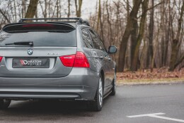 Heck Ansatz Flaps Diffusor passend für BMW 3er E91 Facelift Carbon Look