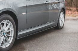 Seitenschweller Ansatz Cup Leisten passend für BMW 3er E90/E91 Facelift schwarz Hochglanz