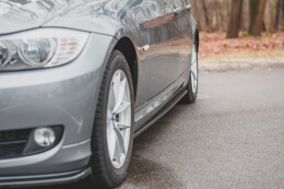 Seitenschweller Ansatz Cup Leisten passend für BMW 3er E90/E91 Facelift schwarz Hochglanz