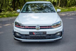 Cup Spoilerlippe Front Ansatz V.3 für VW Polo GTI / R-line Mk6 schwarz Hochglanz