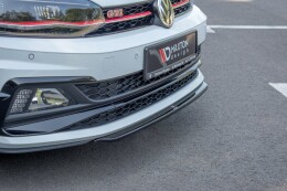 Cup Spoilerlippe Front Ansatz V.4 für VW Polo GTI / R-line Mk6 schwarz Hochglanz