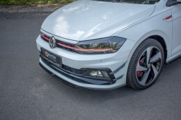 Cup Spoilerlippe Front Ansatz V.4 für VW Polo GTI / R-line Mk6 schwarz Hochglanz