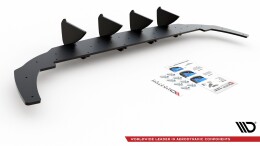 Street Pro Heckschürze Heck Ansatz Diffusor V.1 passend für VW Golf 8 rot