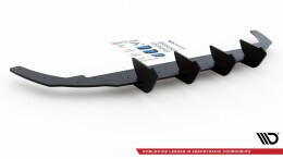 Street Pro Heckschürze Heck Ansatz Diffusor V.1 passend für VW Golf 8 schwarz-rot