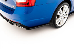 Street+ Heck Ansatz Flaps V.2 passend für Skoda Octavia RS Mk3/Mk3 FL Hatchback/Kombi schwarz Hochglanz