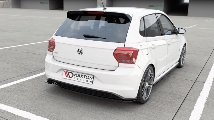 Heck Ansatz Flaps Diffusor V.2 für VW Polo GTI / R-line Mk6 schwarz Hochglanz