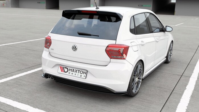Street+ Heck Ansatz Flaps V.2 passend für VW Polo GTI / R-line Mk6 schwarz Hochglanz