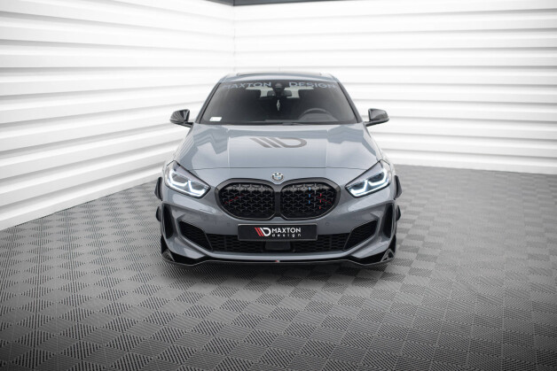 Cup Spoilerlippe Front Ansatz V.5 für BMW 1er M-Paket / M135i / 128ti F40  schwarz Hochglanz