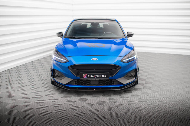 Street Pro Cup Spoilerlippe Front Ansatz passend für Ford Focus ST / ST-Line Mk4 SCHWARZ+ HOCHGLANZ FLAPS