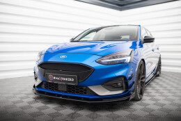 Street Pro Spoilerlippe Front Ansatz + Flaps passend für Ford Focus ST / ST-Line Mk4 schwarz Hochglanz